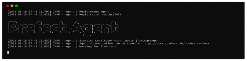 Starting Prefect local agent